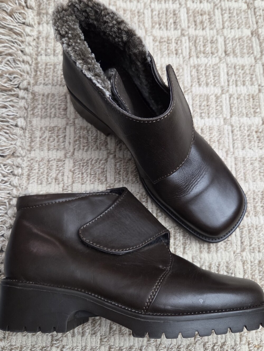 L.L. Bean Brown Leather Shearling-Lined Ankle Boots